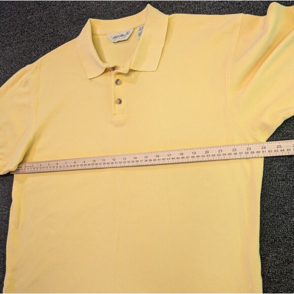 Eddie Bauer Polo Shirt Mens Large Yellow Short Sleeve Golf Activate Wear Light - Picture 6 of 7